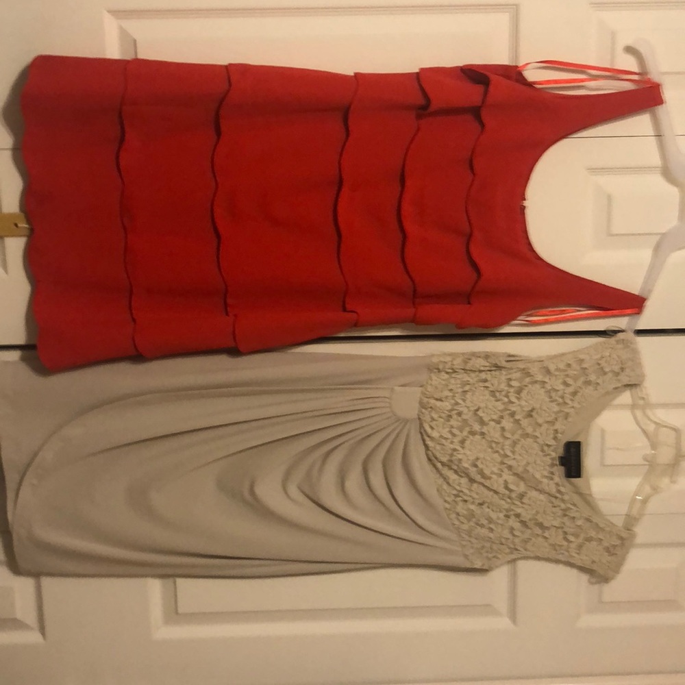 Closet full of dresses; these 2 are evening out.